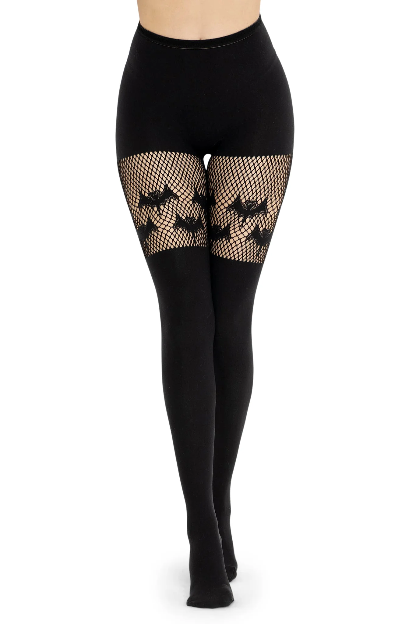 Bats Black Suspender Hosiery