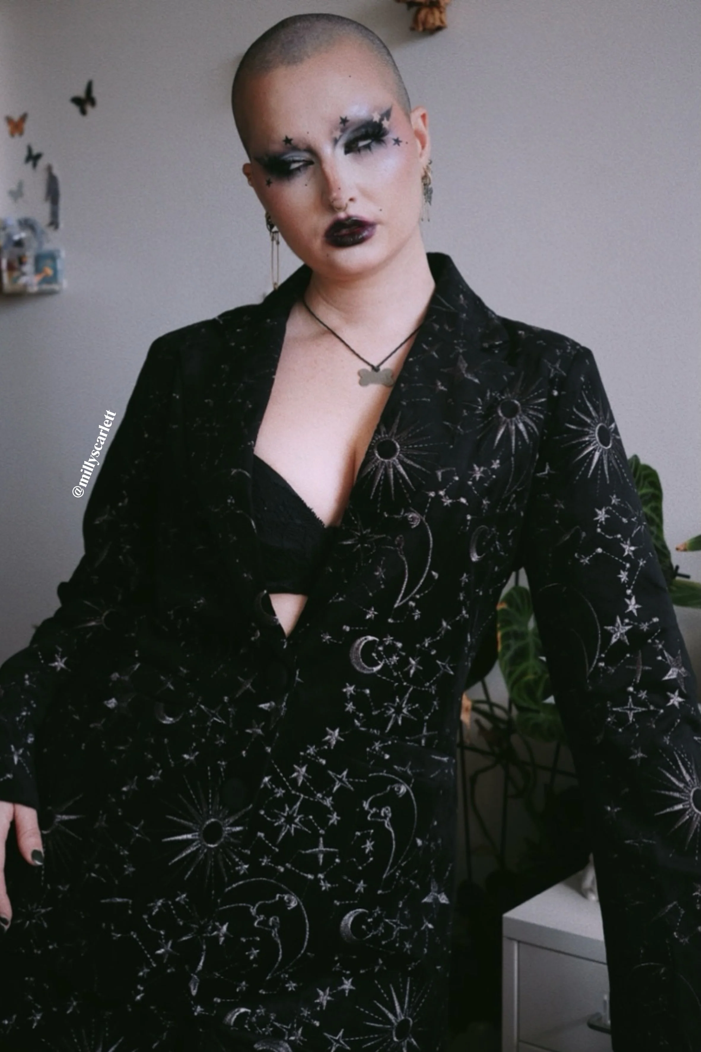 Black Starburst Fitted Jacket