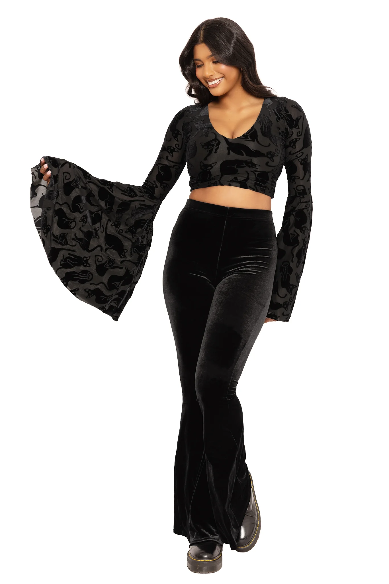 Burned Velvet Cats Spectre Top - Image 4