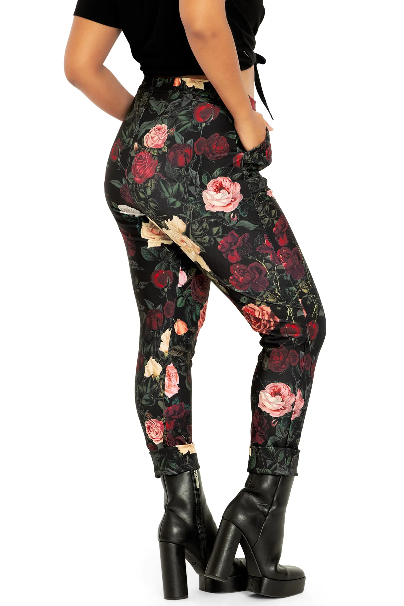 Dark Roses Cuffed Pants - Image 2