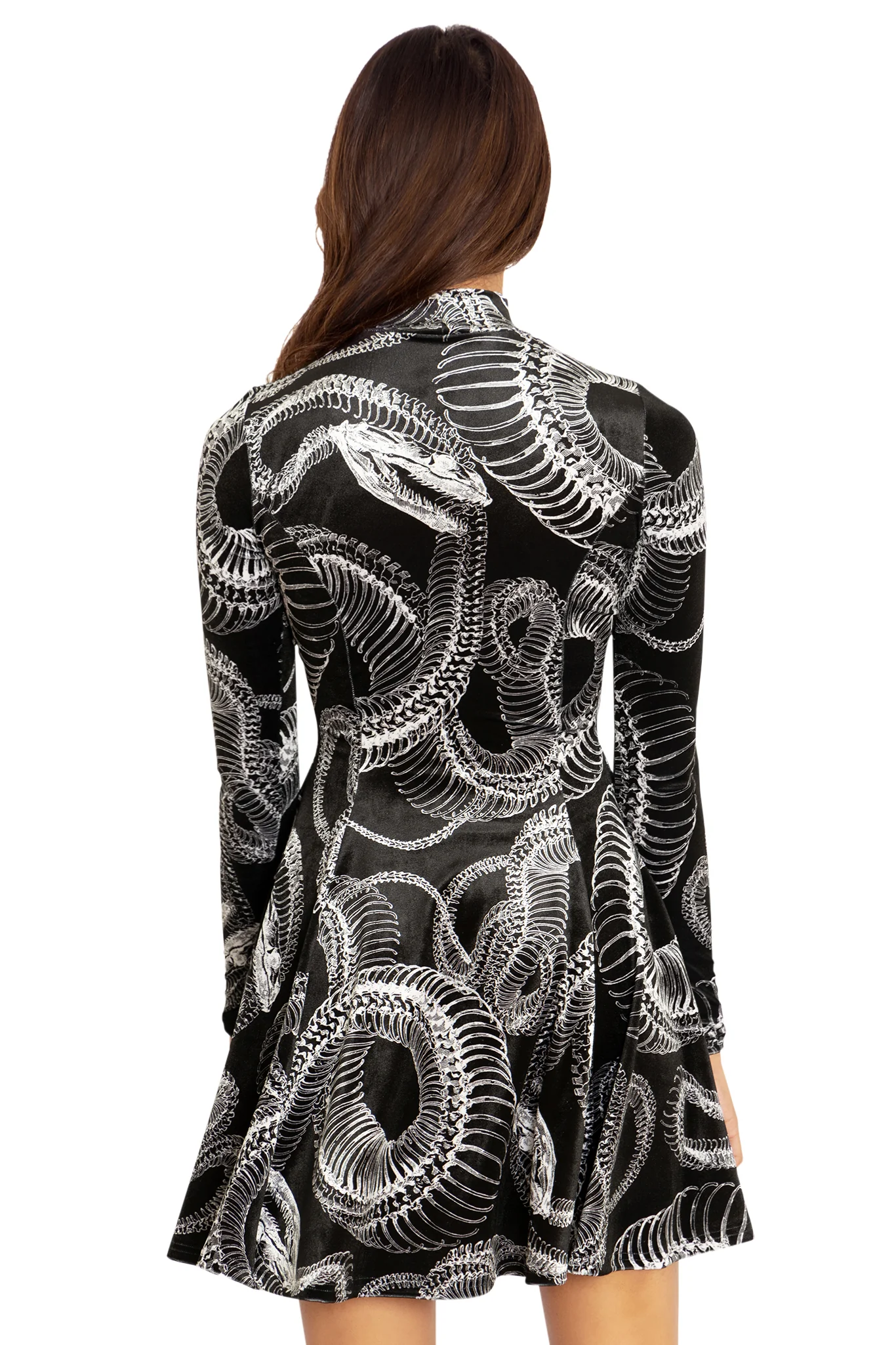 Dead Snake Velvet LS Evil Mini Skater Dress - Image 2