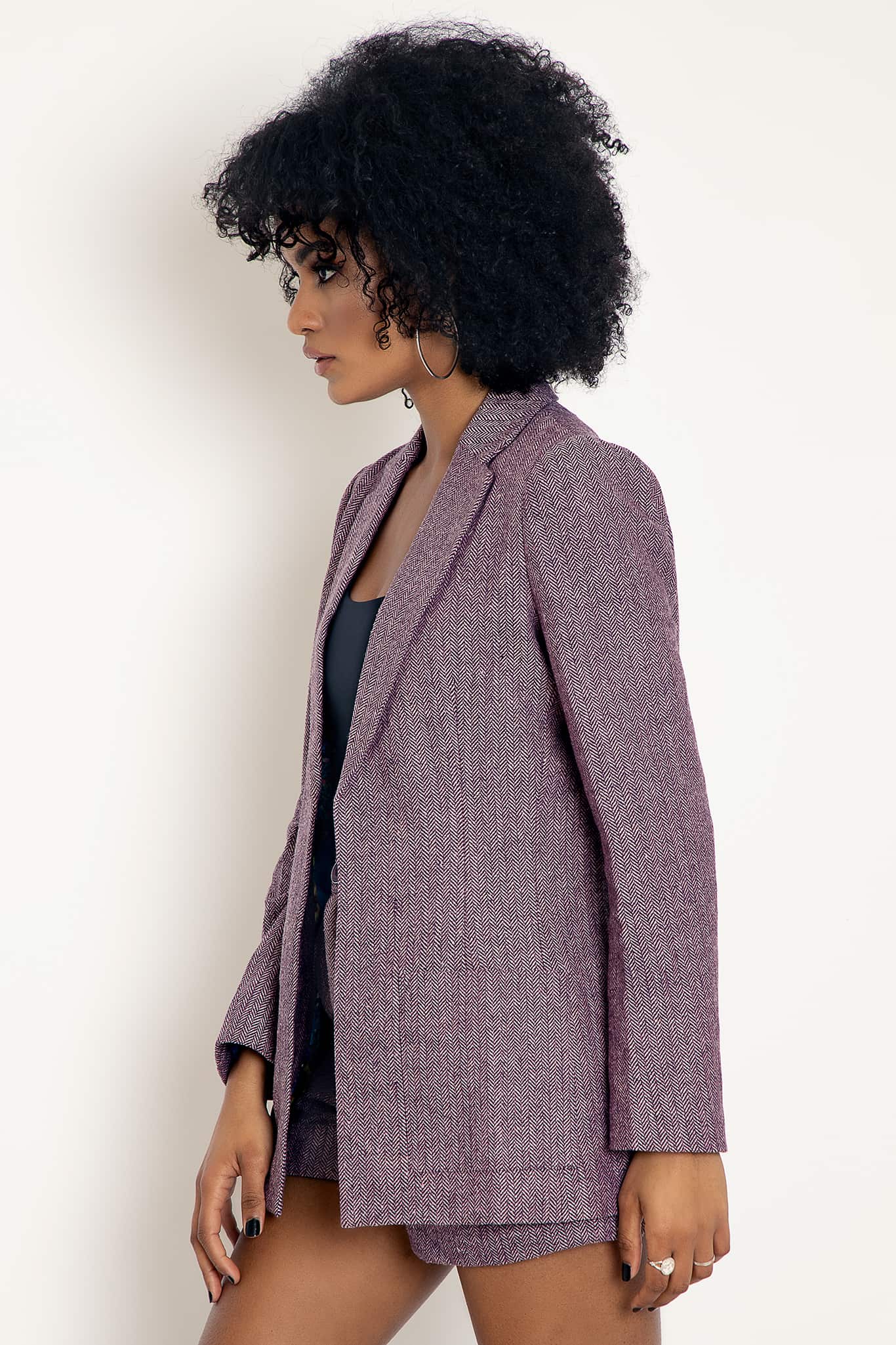 Herringbone Purple Blazer - Image 3