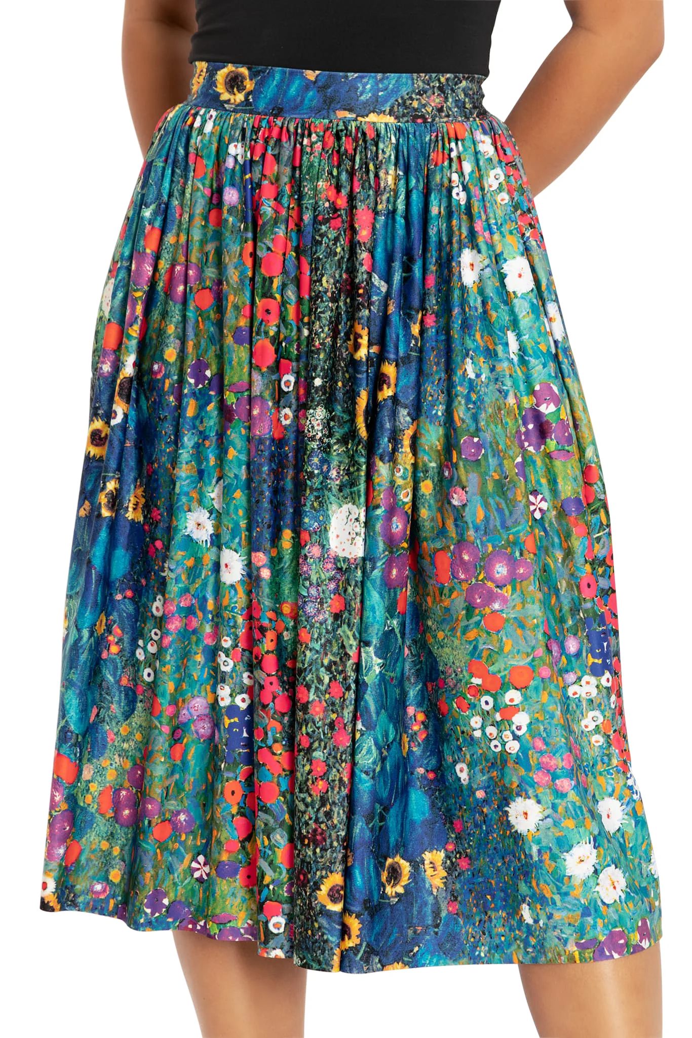 Klimt Collage Slinky Pocket Skirt - Image 4