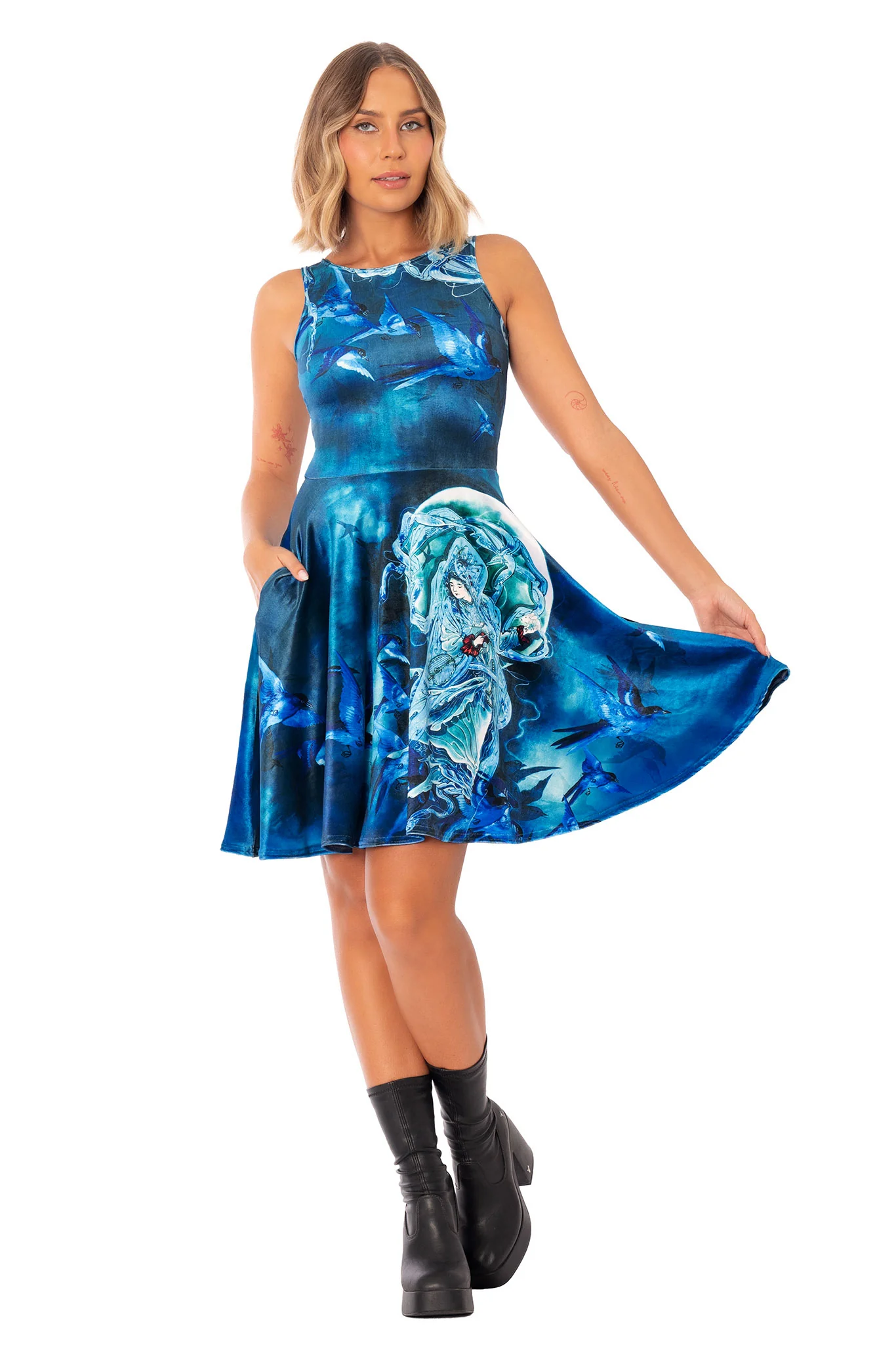 Moon Goddess Velvet Princess Longline Dress - Image 5