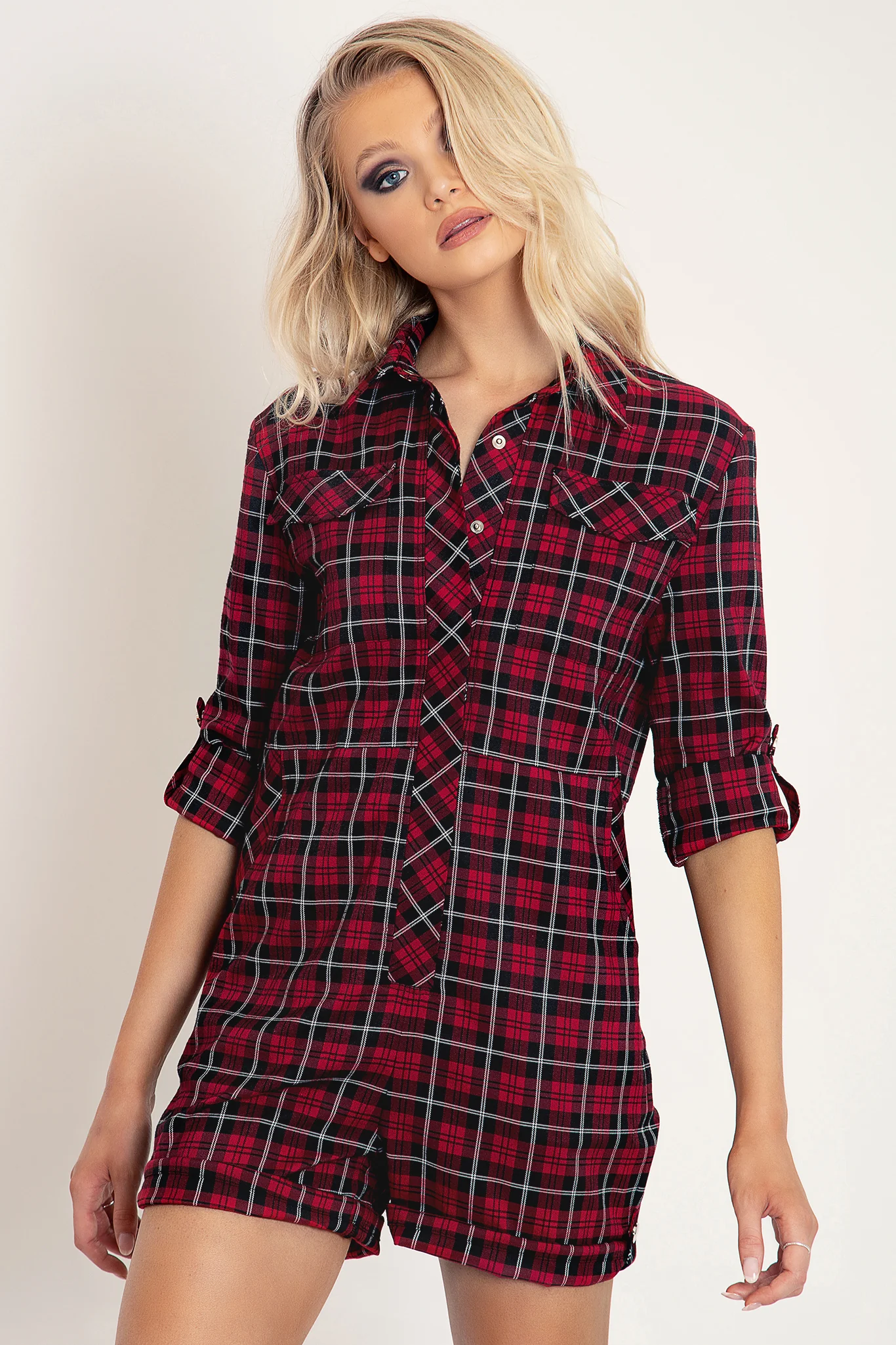 Plaid Cherry Boiler Suit - Image 3