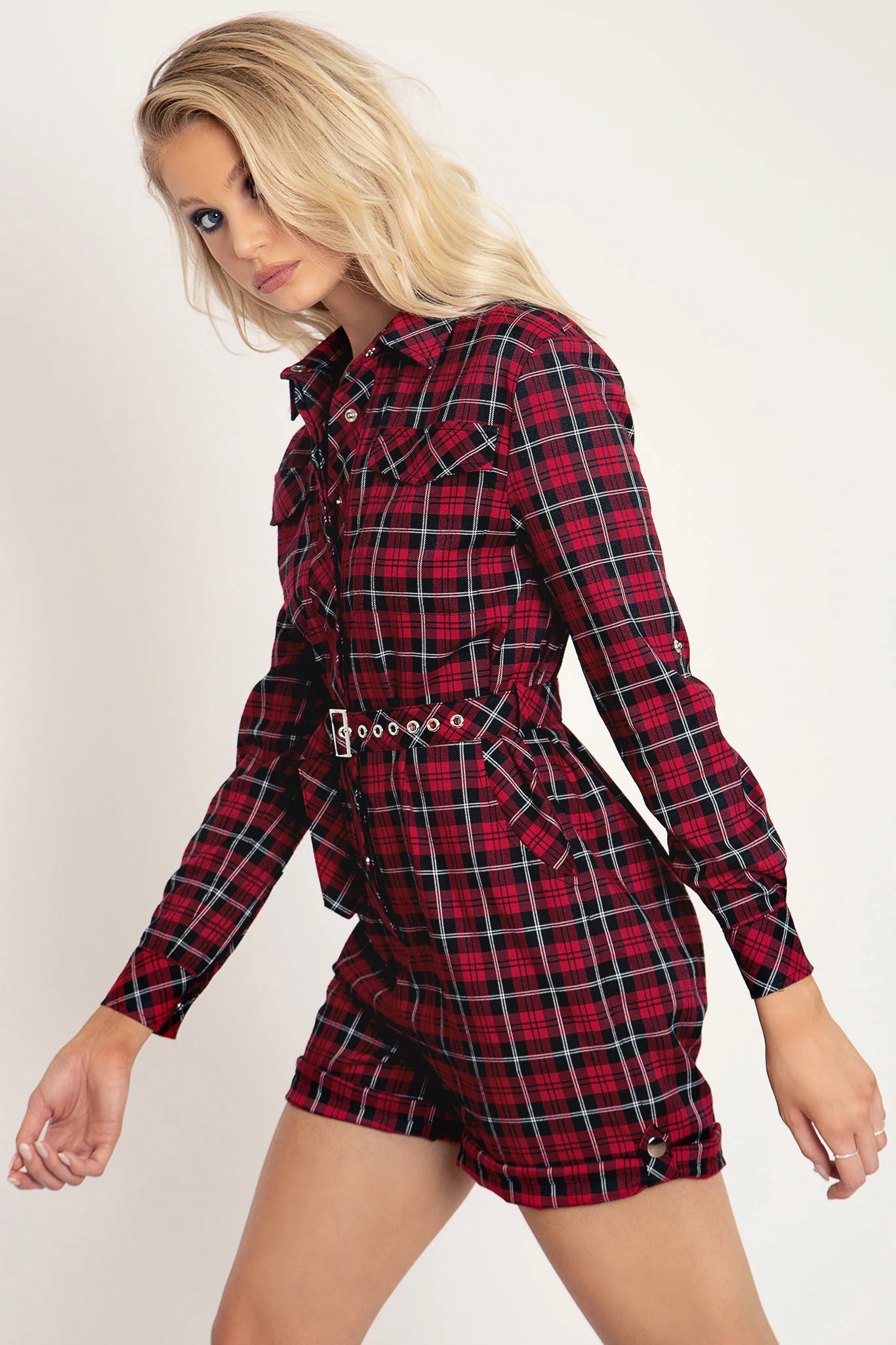 Plaid Cherry Boiler Suit - Image 4