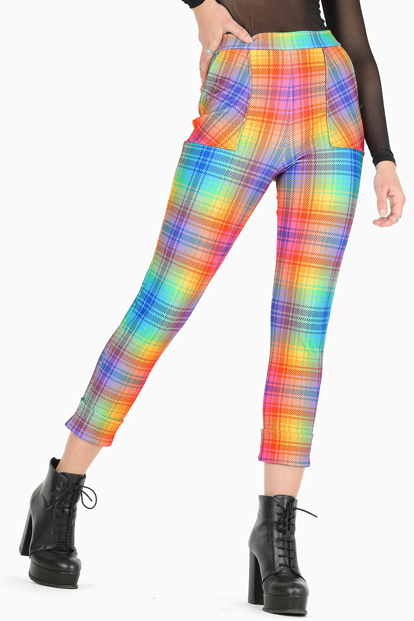 Tartan Rainbow Cuffed Pants - Image 4